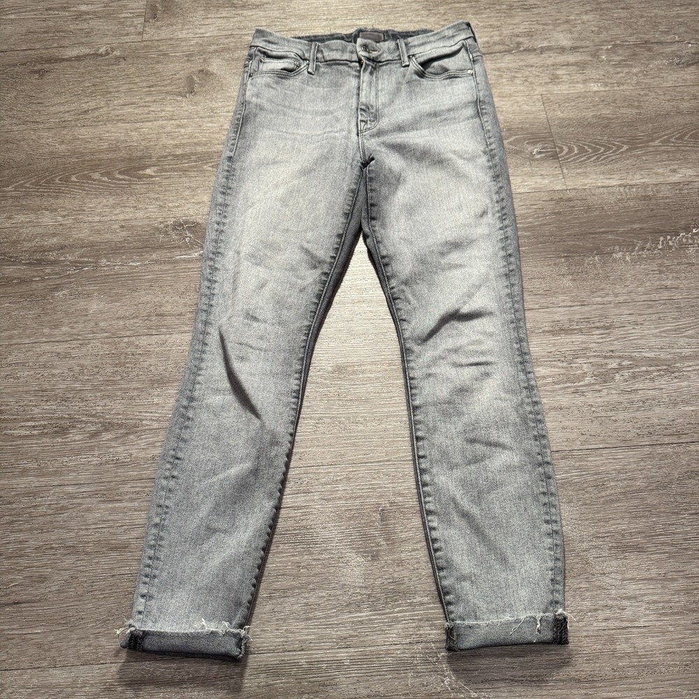 MOTHER Jeans Womens 28 Gray Denim High Waisted Looker Ankle Fray Huntress 27x25